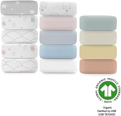 Newton Baby Fitted Crib Sheet (4-Pack) - Ultra Breathable and Soft, Organic Cotton, Fits All Standard Cribs, Plain White