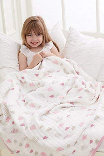 aden + anais Boutique Dream Blanket, Boutique Muslin Baby Blankets for Girls & Boys, Ideal Newborn Nursery & Crib Blanket, Unisex Toddler & Infant Bedding, Shower & Registry Gift, Heartbreaker