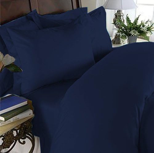 Elegant Comfort 1500 Premier - Wrinkle Resistant - Hotel Quality Ultra Soft Luxurious 4 pcs Bed Sheet Set, Deep Pocket Up to 16" - Many Size and Colors, Full, Navy