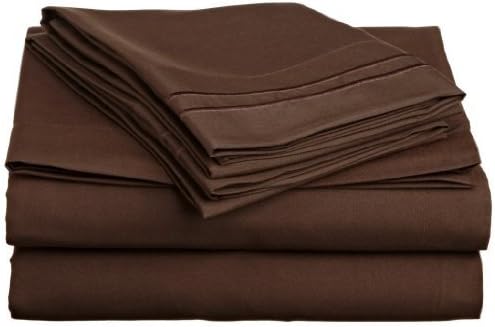 Elegant Comfort 1500 Premier Hotel Quality 4-Piece Bed Sheet Sets, Deep Pockets - Luxurious Wrinkle Free & Fade Resistant, California King, Chocolate Brown
