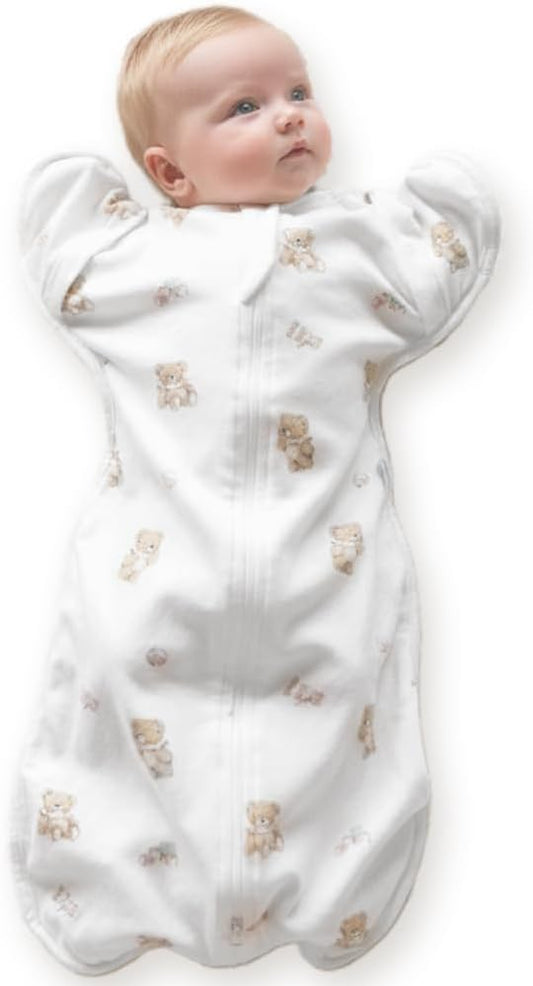 Newborn Swaddle Sack, IHDI Certified, Calms Startle Reflex, 100% Cotton Wearable Blanket, Newborn Essentials