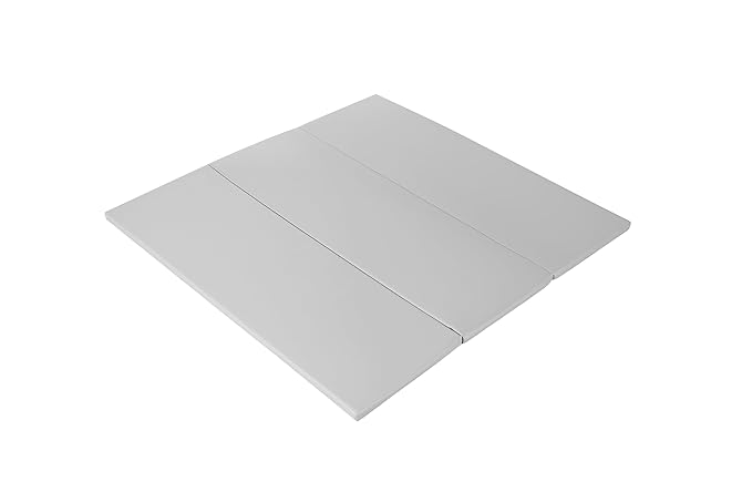 Foam Baby Play Mat: PU Leather Waterproof Kids Playmat - Trifold Floor Mat - Large Play Mat for Playpen Thick Pad Fodable Mattress Soft Toddler Mattress Infant Cushion for Preschool (Grey)