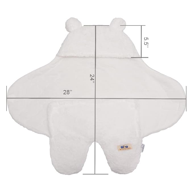 BlueSnail Newborn Receiving Blanket Baby Sleeping Wrap Swaddle(0-3M, 8-13lbs,Cream)
