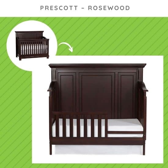 Toddler Bed Safety Guard Rail for Baby Cache Convertible Cribs - Solid Wood Rail for Convertible Crib to Toddler Bed Conversion - Safety Bed Rail for Children (Rosewood)