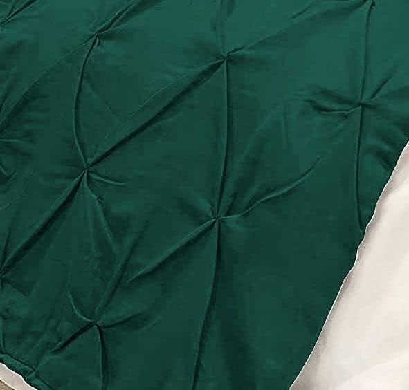 Bed Runner Set - 100% Pure Cotton 800 Thread Count - Luxury 1 Pinch Pleated Bed Runner and 4 Pillow Cover - 5 Piece Pinch Pleated Bed Runner Set Twin, Teal