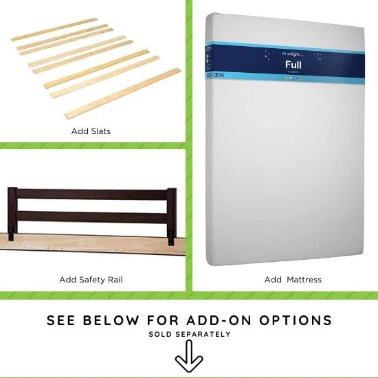 Full-Size Conversion Kit Bed Rails Compatible with Fancy Convertible Crib by Delta Children - Solid Wood Rail #0050 - Toddler & Adult Bed Rail for Full-Size - Nursery & Baby Furniture (Grey - 026)