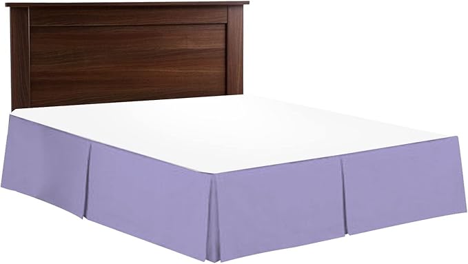 Bed Skirt - Soft Quadruple Pleated Ruffle - Easy Fit with 16 Inch Tailored Drop - Hotel Quality, Shrinkage and Fade Resistant//Lilac/California King