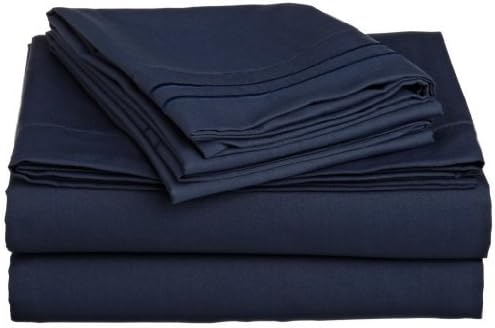 Elegant Comfort 1500 Premier Hotel Quality 4-Piece Bed Sheet Sets, Deep Pockets - Luxurious Wrinkle Free & Fade Resistant, California King, Navy