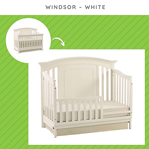 Toddler Bed Safety Guard Rail for Baby Cache Convertible Cribs - Solid Wood Rail for Convertible Crib to Toddler Bed Conversion - Safety Bed Rail for Children (White)