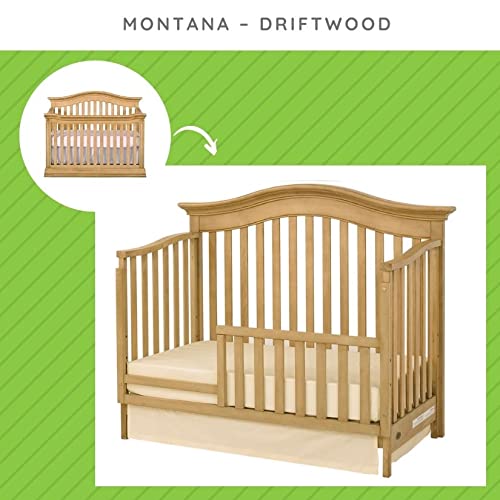 Toddler Bed Safety Guard Rail for Baby Cache Convertible Cribs - Solid Wood Rail for Convertible Crib to Toddler Bed Conversion - Safety Bed Rail for Children (Driftwood)
