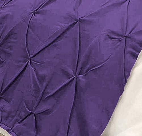 Bed Runner Set - 100% Pure Cotton 800 Thread Count - Luxury 1 Pinch Pleated Bed Runner and 2 Pillow Cover - 3 Piece Pinch Pleated Bed Runner Set California King, Purple