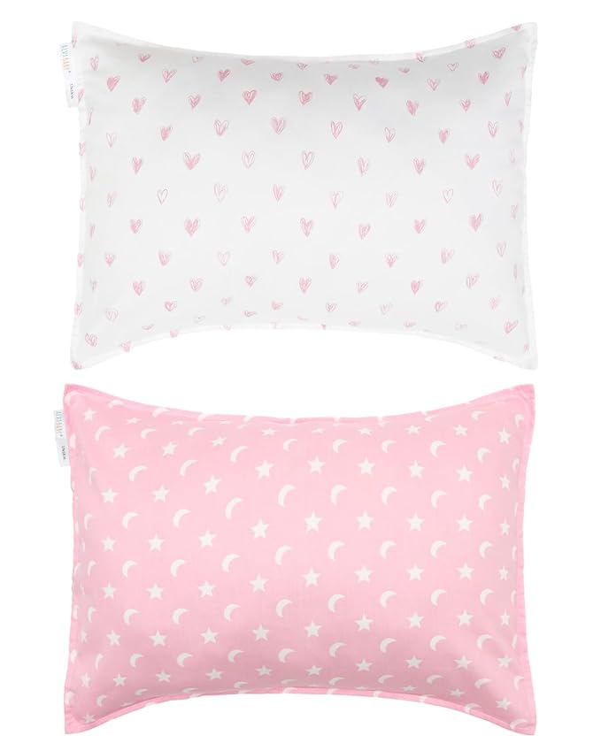ALVABABY Toddler Pillowcases Fits 14x20in,13x18in Kids Cotton Baby 2 Packs Envelope Kids Pillow Cover for Boy Girl Sleeping Travel 2L-FTP18A