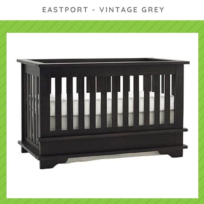 Toddler Bed Safety Guard Rail for Baby Cache Convertible Cribs - Solid Wood Rail for Convertible Crib to Toddler Bed Conversion - Safety Bed Rail for Children (Vintage Gray)