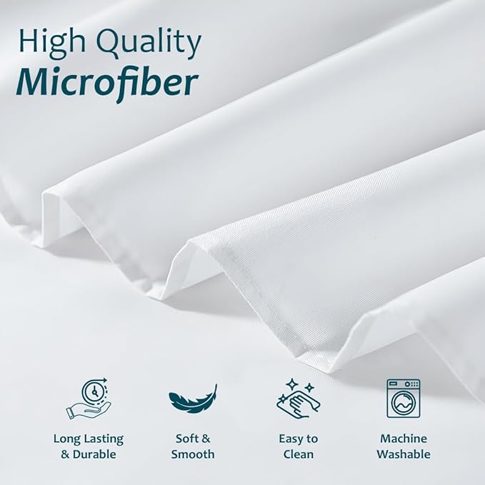 Shreem Linen Ruffled Bed Skirt with Split Corners, Gathered Style, 100% Microfiber, 30-Inch Drop, Dust Ruffle Bedskirt with Platform, King, White