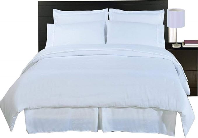 Royal Hotel Bedding 8pc Queen Size Bed-in-a-Bag Solid White 600-Thread-Count Siberian Goose Down Alternative Comforter 100 Percent Cotton- Includes Sheets and Duvet Cover Sets