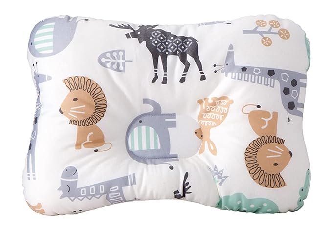 Soft Hypoallergenic Baby Head & Neck Support Organic Cotton Cover Machine Washable (Animal World)
