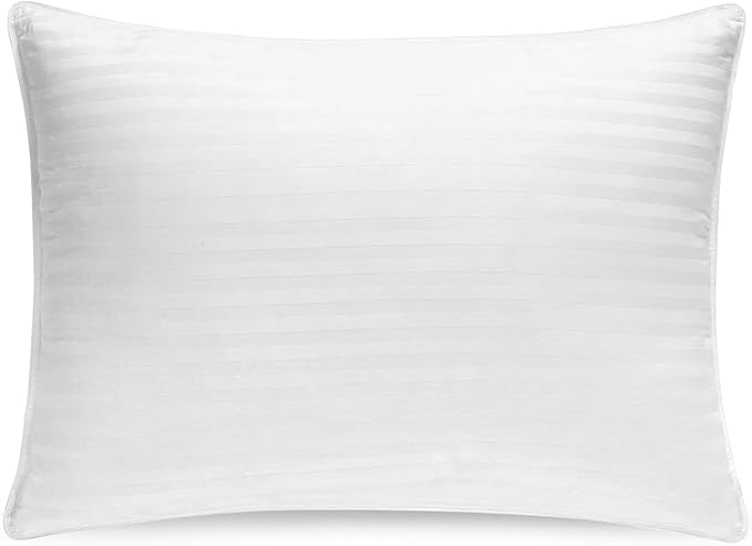Washable Down and Feathers Pillows Standard Size - Premium Soft Pillow Authentic Canadian White Goose Down & Feather w/ 100% Cotton Cover for Comfort Luxury Experience - 650 Fill Power.