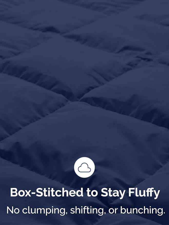 Twin Size, Navy Blue Alternative Down Comforter - Warm, Lightweight & Breathable Hotel Quality Bedding Set for Men, Women, Kids & Teens - All Season Oversized Cooling Microfiber Duvet Insert Comforter
