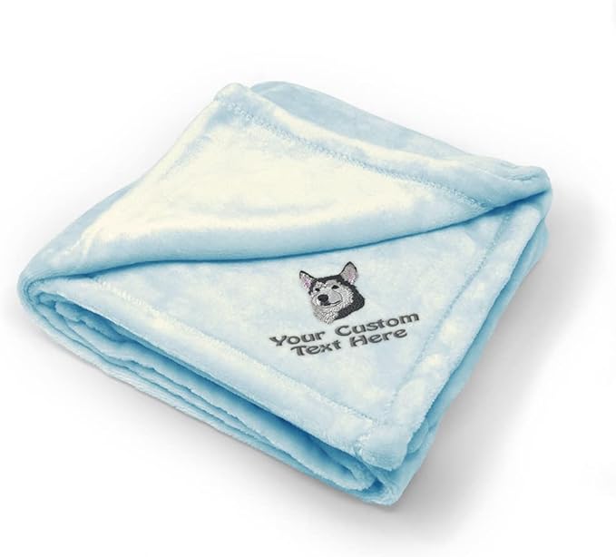 Nursery Bedding Baby Blankets for Boys & Girls Siberian Husky Head A Polyester