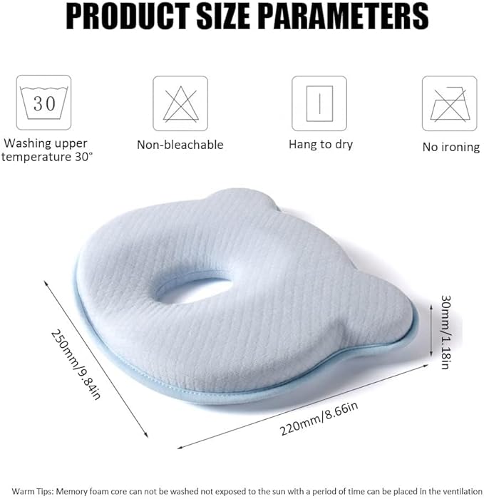 Memory Foam Travel Pillow, Cozy andsoft, Cotton Velvet Cover for Kids Boy Girls, Nap Time, Cute Bear Portable Pillow, Pillow Neck Support Head Support car seat (Mint)