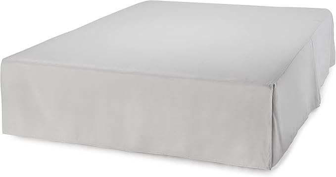 Amazon Basics Lightweight Pleated King Size Bed Skirt, Fade Resistant, Machine Washable, King, Light Grey, Solid (Pack of 8)