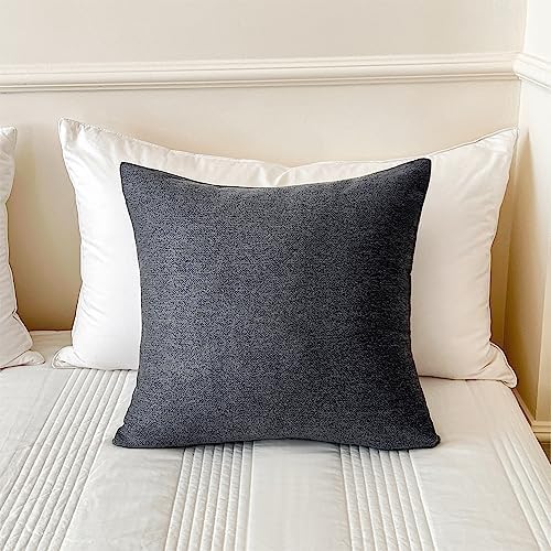 OSVINO Solid Bed Runner Microfiber Simple Bedding Protector Lightweight Durable Bed End Scarf for Wedding Hotel Room, Dark Gray, Full/Queen