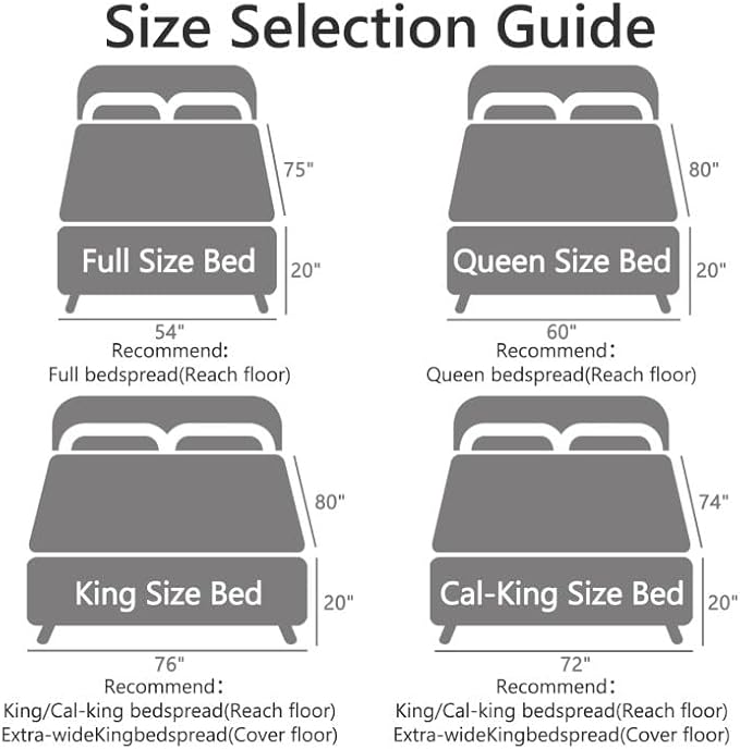 CHIXIN Oversized Bedspread Coverlet Set King Size - Lightweight Bedding Cover - Beautiful Stitching - 5 Piece Reversible Bedspread - Gorgeous Damask Paisley Pattern (King, Pure White)