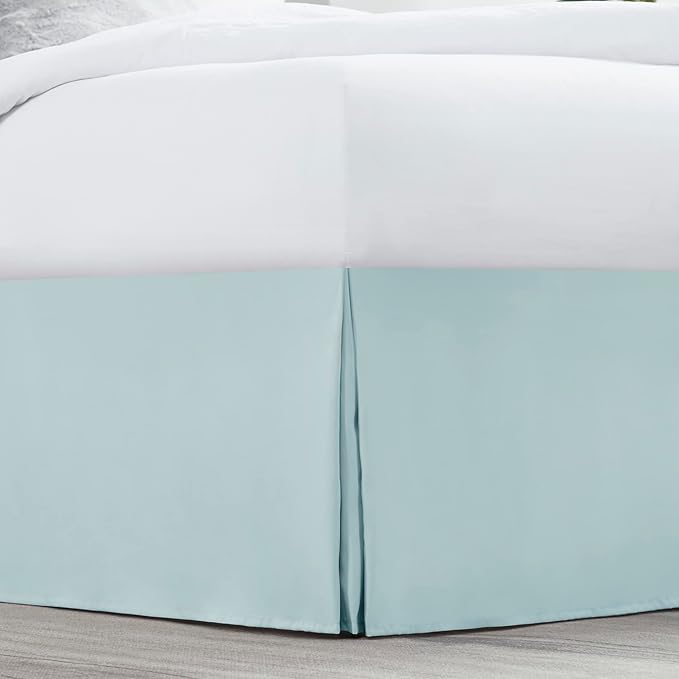 Nestl Light Baby Blue Bed Skirt King Size - King Bed Skirt 14 Inch Drop - Brushed Microfiber Bed Skirts - Hotel Quality Pleated Bed Skirt - Shrinkage & Fade Resistant