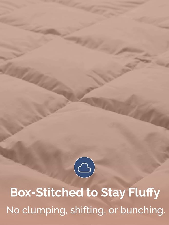 King Size, Mauve Alternative Down Comforter - Warm, Lightweight & Breathable Hotel Quality Bedding Set for Men, Women, Kids and Teens - All Season Oversized Cooling Microfiber Duvet Insert Comforter