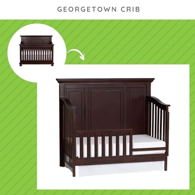 Toddler Bed Safety Guard Rail for Baby Cache Convertible Cribs - Solid Wood Rail for Convertible Crib to Toddler Bed Conversion - Safety Bed Rail for Children (Rosewood)