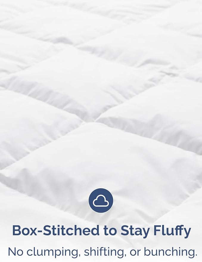 Twin Size, White Alternative Down Comforter - Warm, Lightweight & Breathable Hotel Quality Bedding Set for Men, Women, Kids and Teens - All Season Oversized Cooling Microfiber Duvet Insert Comforter