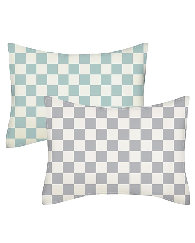 ALVABABY Toddler Pillowcases Stretchy Soft Kids Pillow Cover 2 Pack Fit 13"x 18" or 12"x16" Envelope for Girl Boy Sleepy Travel Christmas 2TPE41A