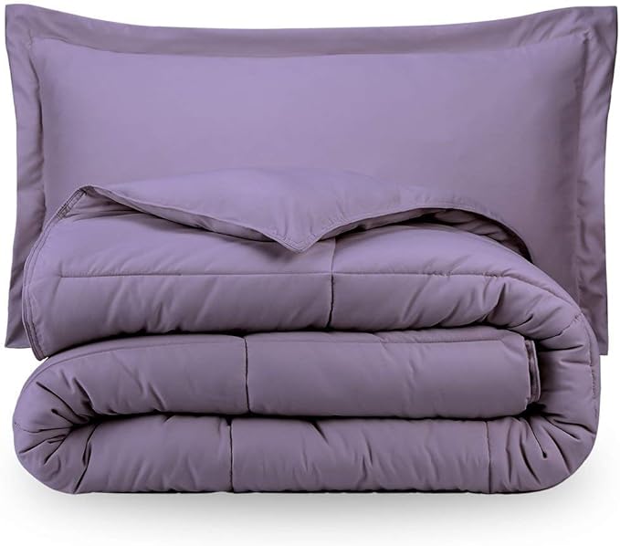 H&H Decor Luxurious & Super Soft 1 Piece Comforter 300 GSM & 4 Pcs Sheet Set 100% Egyptian Cotton 1000 Thread Count Pattern Solid (King, Lavender,Solid)