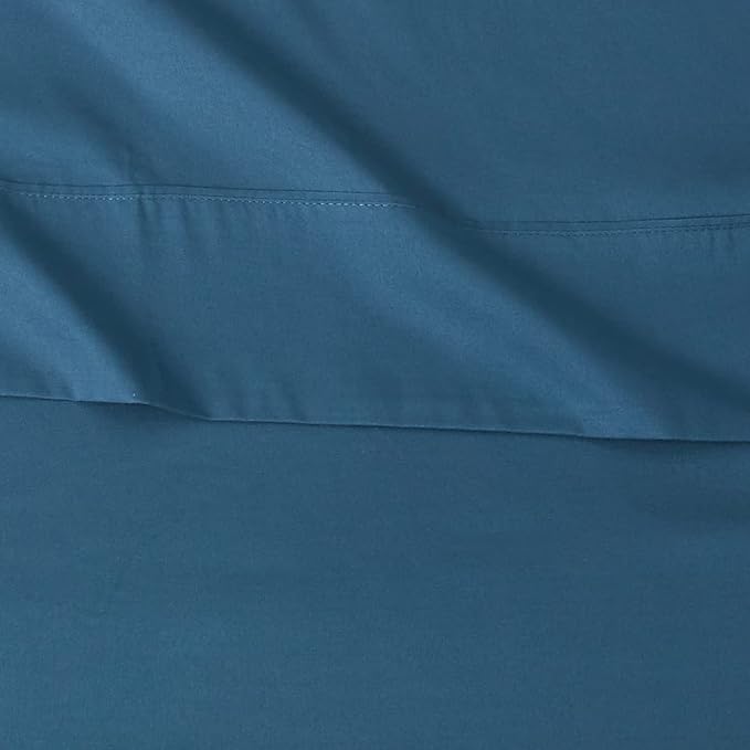 Amazon Basics Lightweight Breathable Super Soft Microfiber 4-Piece Bed Sheet Set with 14-Inch Deep Pockets, Wrinkle Resistant, Queen, Dark Teal, Solid