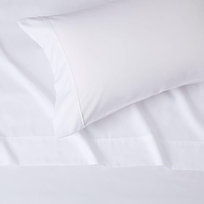 Amazon Basics Ultra-Soft Breathable Wrinkle-Free Microfiber 3-Piece Bed Sheet Set with 14-Inch Deep Pockets,College Dorm-Friendly,Twin XL,Bright White,(Pack of 4)