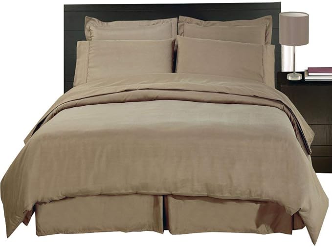 Royal Hotel Bedding 8pc California-King Size Bed-in-a-Bag Solid Brown 600-Thread-Count Siberian Goose Down Alternative Comforter 100 Percent Cotton - Includes Sheets and Duvet Cover Sets