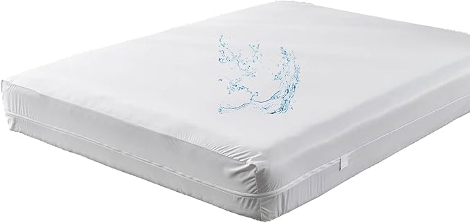 Kingnex 60x72x6 Zippered Sleeper Sofa Queen Mattress Encasement Cover Waterproof 6 Sided Mattress Protector for Sofa Bed
