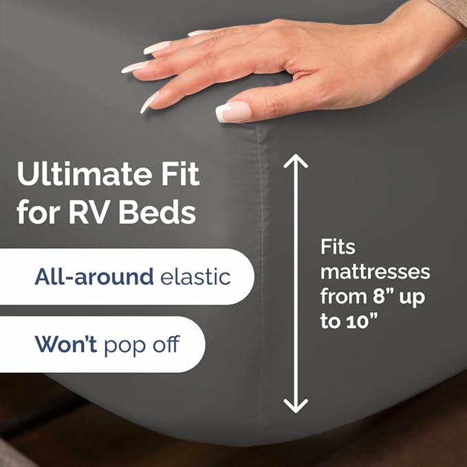 Short Queen RV Size 4 Piece Sheet Set - Comfy Breathable & Cooling Bed Sheets Set - Hotel Luxury Bedding for Women, Men, Kids, Teens, Boys & Girls - Deep Pockets & Wrinkle Free - Oeko-Tex - Charcoal