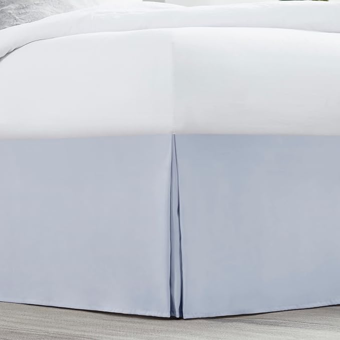 Nestl Ice Blue Twin Bed Skirt - Twin Size Bed Skirt 14 Inch Drop - Brushed Microfiber Bed Skirts - Hotel Quality Pleated Bed Skirt - Shrinkage & Fade Resistant