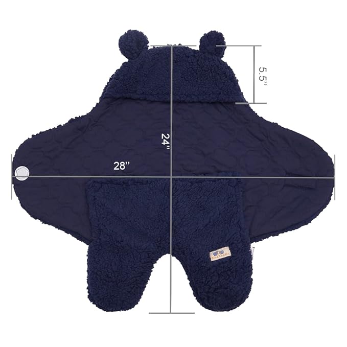BlueSnail Newborn Receiving Blanket Baby Sleeping Wrap Swaddle(0-3M, 8-13lbs,Navy)