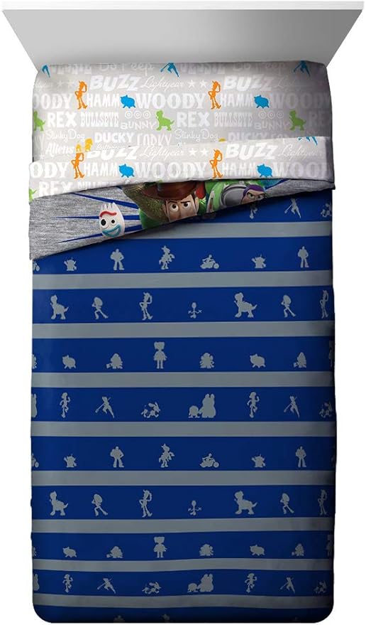 Jay Franco Disney Pixar Story 4 All The Toys Full Bed Set, Blue
