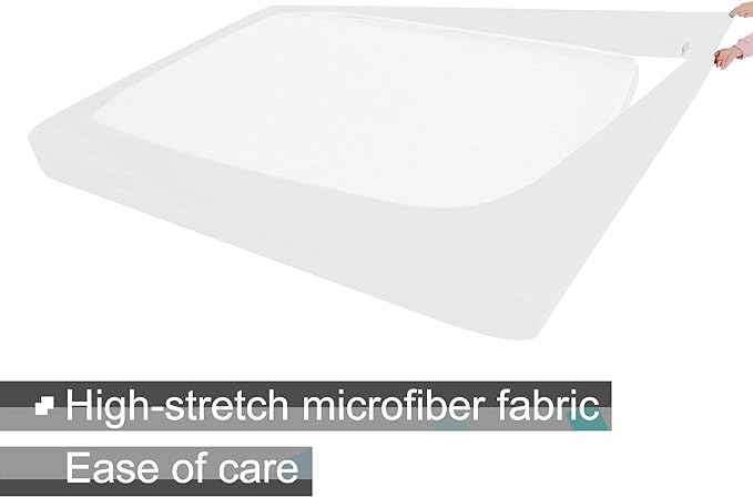 Alyvia Spring Box Spring Cover Full Size - Jersey Knit & Stretchy Wrap Around 4 Sides Bed Skirt for Hotel & Home - Full/Full XL, White