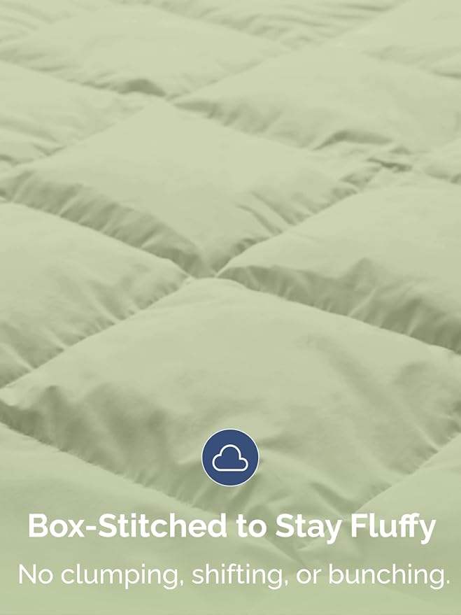 Queen Size, Emerald/Light Sage Green Alternative Down Comforter - Warm, Lightweight & Breathable Hotel Quality Bedding Set for Men, Women, Kids and Teens - All Season Cooling Duvet Insert Comforter