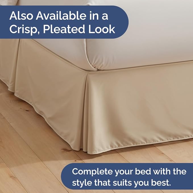 Bedskirt Full Size Ruffle - 15 inch Drop Dust Ruffle Bed Skirt with Platform - Ultra-Soft, Easy Fit, Premium Hotel Quality - Wrinkle, Fade & Shrink Resistant - for Women, Men, Kids and Teens - Cream