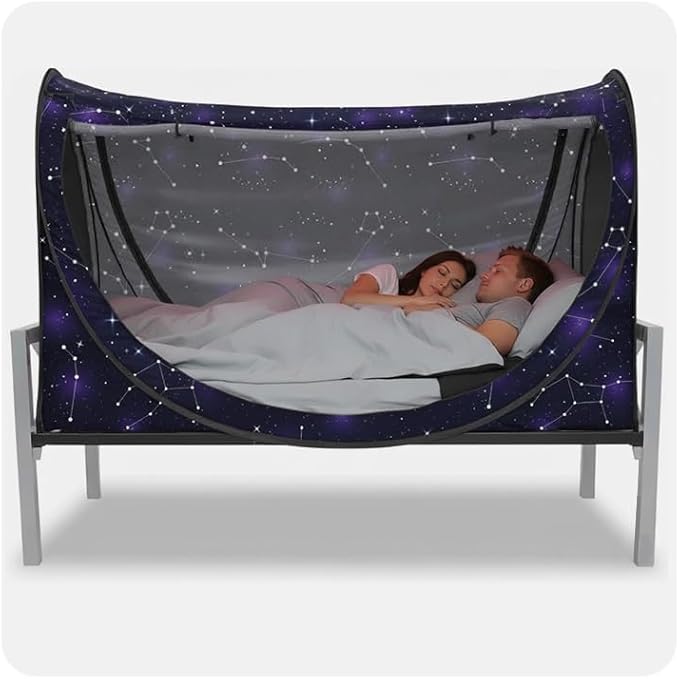 Privacy Pop up Eclipse Bed Tent Bed Drapes (Starry Constellation, Full)