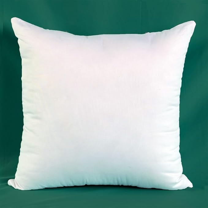 Extra Thick and Full Set of 2 Ultra Plump Cotton Fabric Throw Pillow Inserts, Filler for Decorative Cushion Cover, 16 X 16 Inches