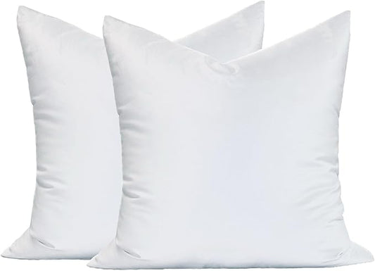 MoonRest® Synthetic Down Alternative 20x20 Square Pillow Insert Form, for Decorative Throw Pillow, Sofa, Cushions, Body and Bed - Pack of 2- Size 20“X 20”
