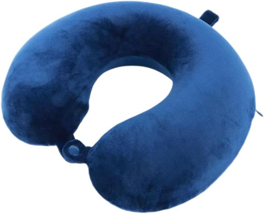 Travel Pillow,100% Pure Memory Foam U Shaped Neck Pillow,Super Lightweight Portable Headrest Great for Airplane, Car,Home,Office,Sleeping Rest (Blue)