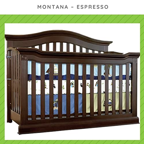Toddler Bed Safety Guard Rail for Baby Cache Convertible Cribs - Solid Wood Rail for Convertible Crib to Toddler Bed Conversion - Safety Bed Rail for Children (Espresso)