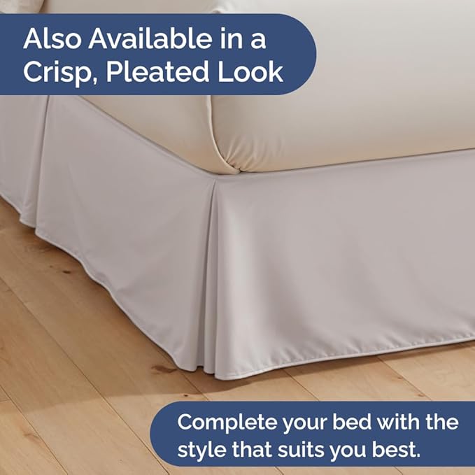 Bedskirt King Size Ruffle - 18 inch Drop Dust Ruffle Bed Skirt with Platform - Soft, Easy Fit, Premium Hotel Quality - Wrinkle, Fade & Shrink Resistant - for Women, Men, Kids and Teens - Light Grey